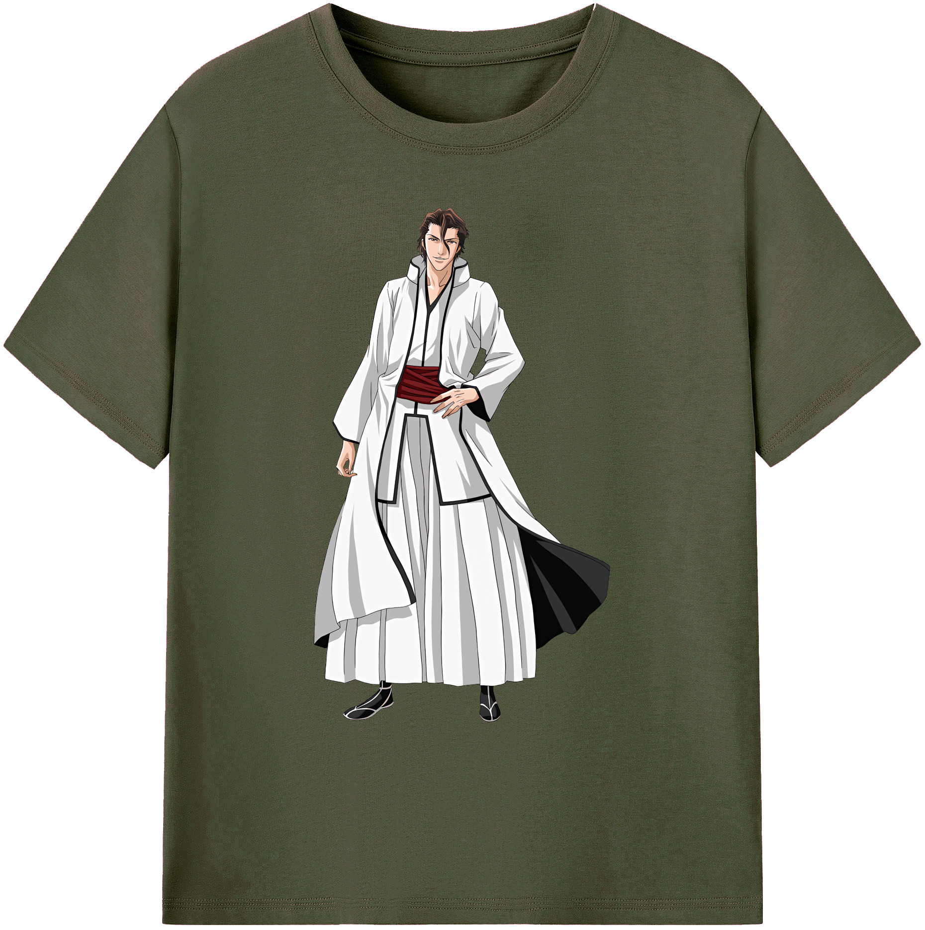 （画像用） ブリーチ 藍染 惣右介（あいぜん そうすけ） BLEACH Aizen Sousuke 綿100％ メンズ半袖Tシャツ｜肌触りやわらか＆通気性